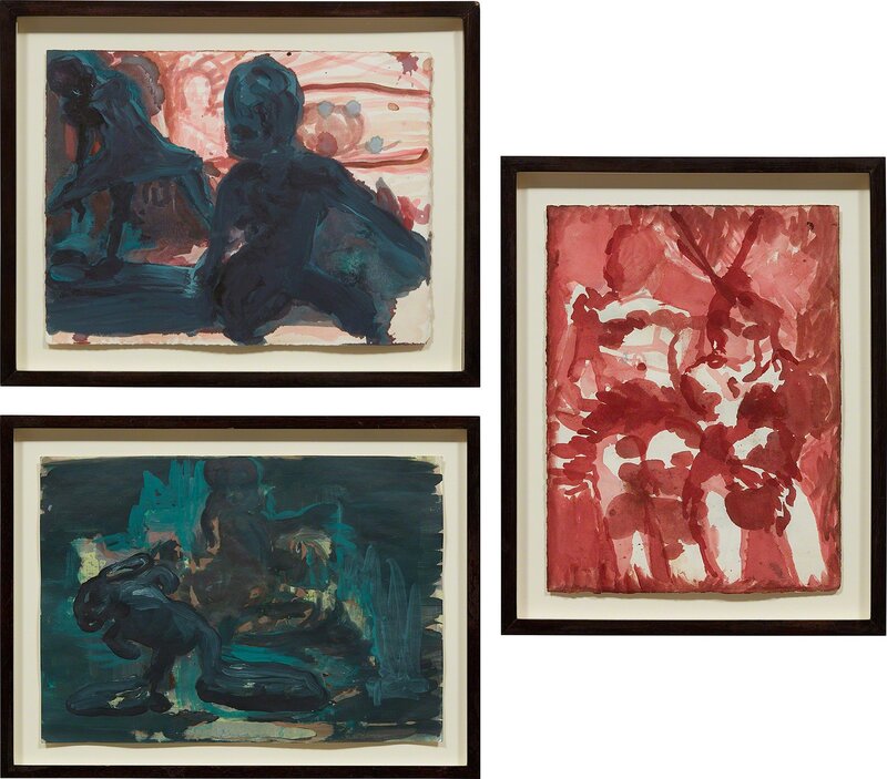 Rezi van Lankveld, ‘Three works: (i) Untitled; (ii) Untitled; (iii) Limbo’, (i)-(iii) 2003; (ii) 2002, Drawing, Collage or other Work on Paper, Watercolor on paper, Phillips