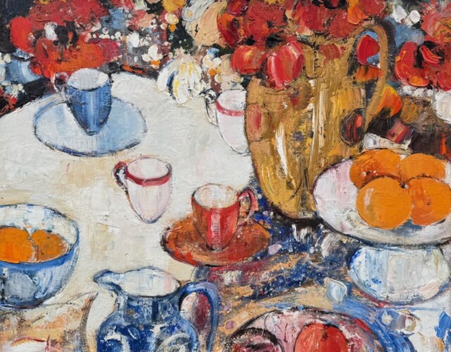 Still Life with Oranges and Poppies