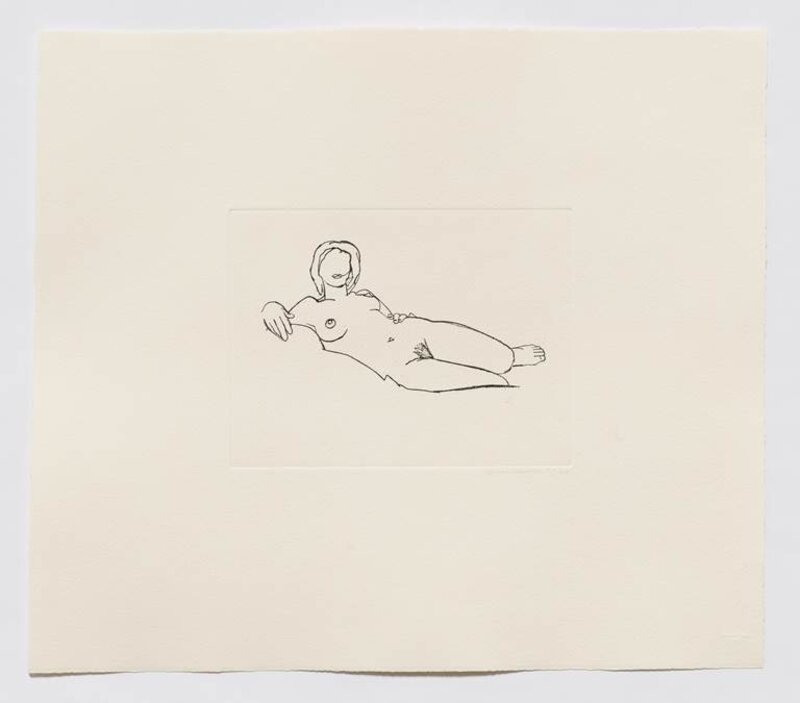 Tom Wesselmann, ‘Monica Reclining (Black)’, 1986-1990, Print, Etching on wove paper with torn edges, Cristea Roberts Gallery