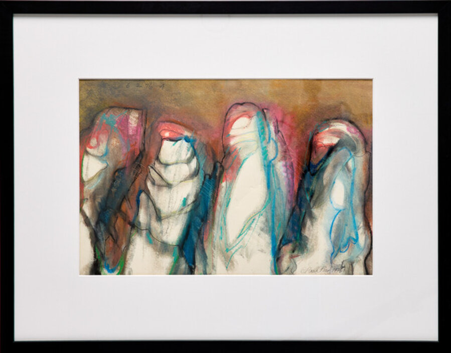 Vivid Oil Pastel by Paul Reed with Earth Tones, Bright Blues and Vibrant Pops of Pink