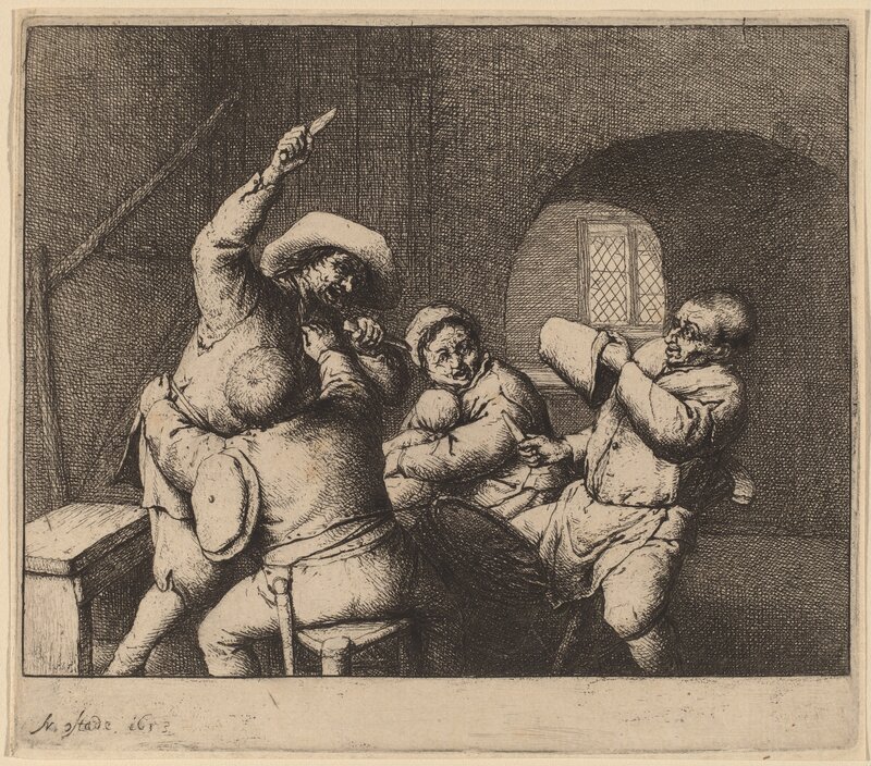 Adriaen van Ostade, ‘Peasants' Quarrel’, 1653, Print, Etching, National Gallery of Art, Washington, D.C.