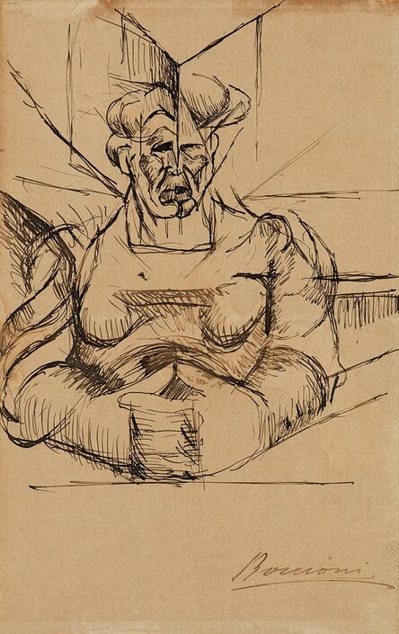 Umberto Boccioni, ‘Studio per Testa + casa + luce (La madre)’, 1912