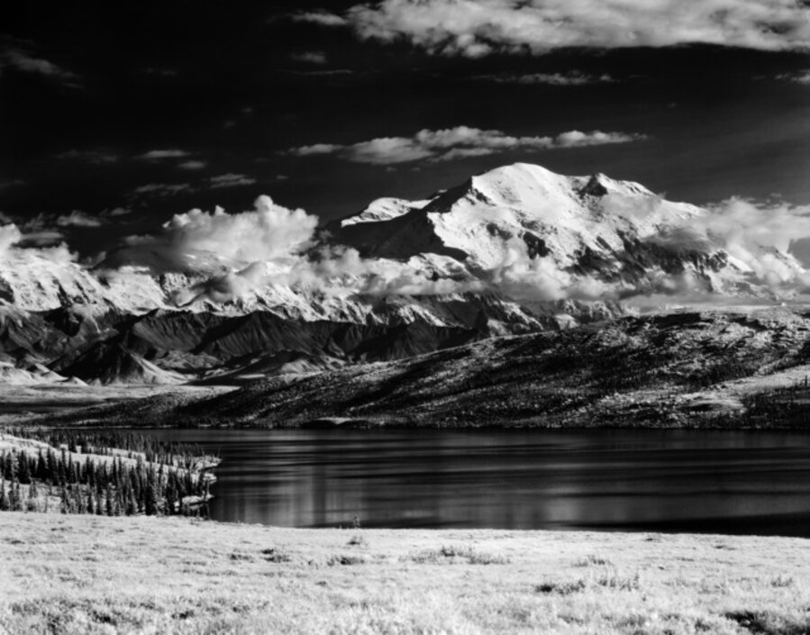 Mt. McKinley looms over Wonder Lake (infrared), Alaska