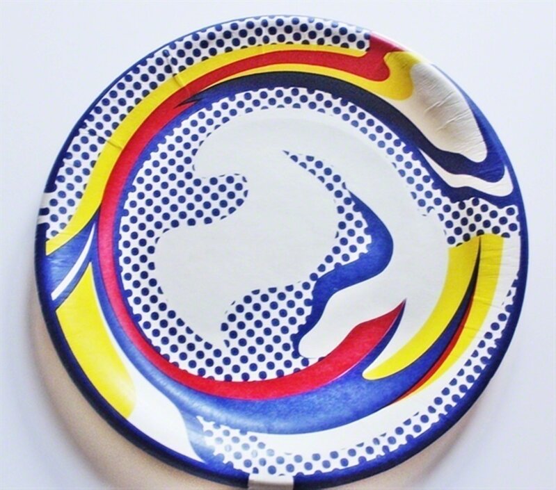 Roy Lichtenstein, ‘Screenprinted Paper Plate, 1969’, 1977, Print, Silkscreen on paper plate (exhibition stamped), Alpha 137 Gallery Gallery Auction