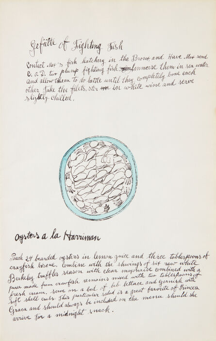 Andy Warhol, ‘Gefulte of Fighting Fish, from Wild Raspberries’, 1959