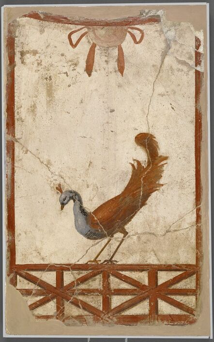 ‘Wall Fragment with a Peacock’,  about 70