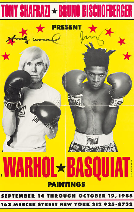 Jean-Michel Basquiat, ‘Signed Warhol Basquiat Boxing poster 1985 (Warhol Basquiat collaborations 1985)’, 1985