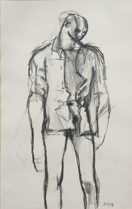 Keith Vaughan, ‘Untitled (Standing Youth with a Shirt)’, 1958
