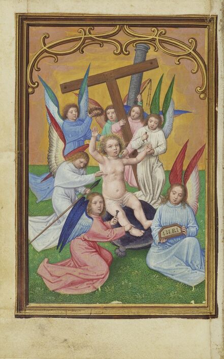 Simon Bening, ‘The Christ Child Surrounded by the Instruments of the Passion’, 1525-1530