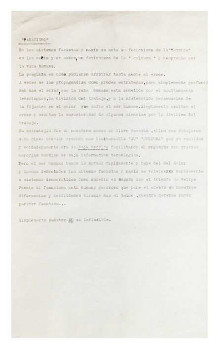 Ricardo Carreira, ‘Fanatismo’, 1986-1993