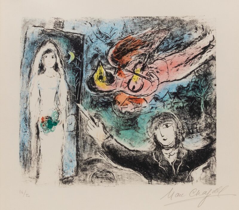 Marc Chagall, ‘La petit mariee (The Little Bride)’, 1977, Print, Color lithograph, Hindman