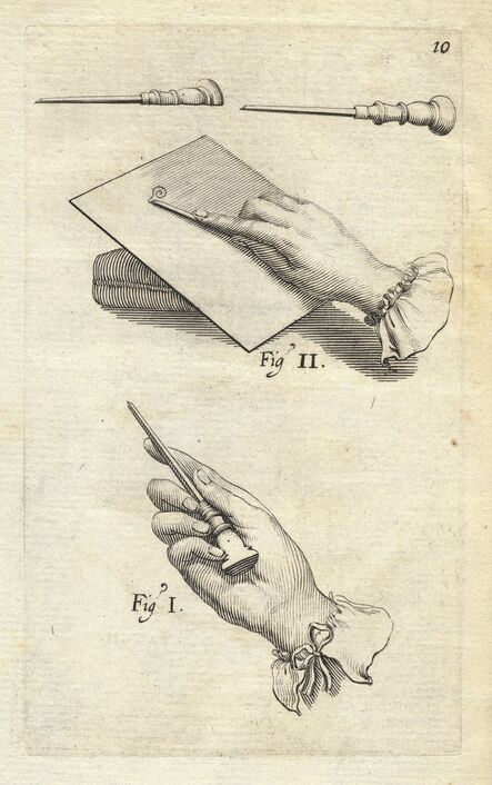 Abraham Bosse, ‘[Examples how to hold the burin]’, 1645