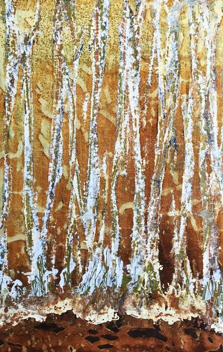 Bassam Geitani, ‘Rusty river roots, 2017 mixed media on canvas,   148 x 95 cm’, 2017