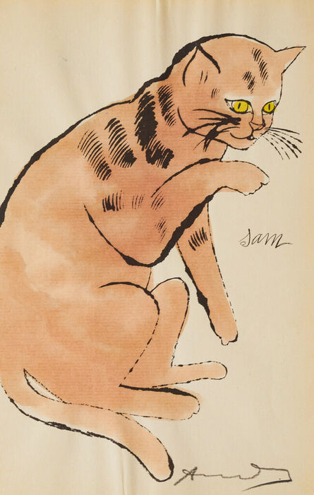 Andy Warhol, ‘Andy Warhol 'Sam, From 25 Cats Named Sam and One Blue Pussy' lithograph 1954’, 1954