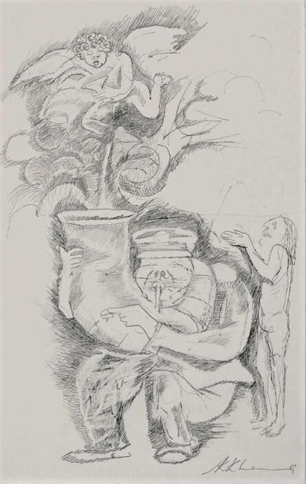Krishen Khanna, ‘Untitled, Pencil on Paper, Black & White Colours by Modern Artist "In Stock"’, ca. Circa