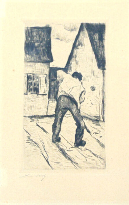 Lesser Ury, ‘Farmer Digging’, 1920