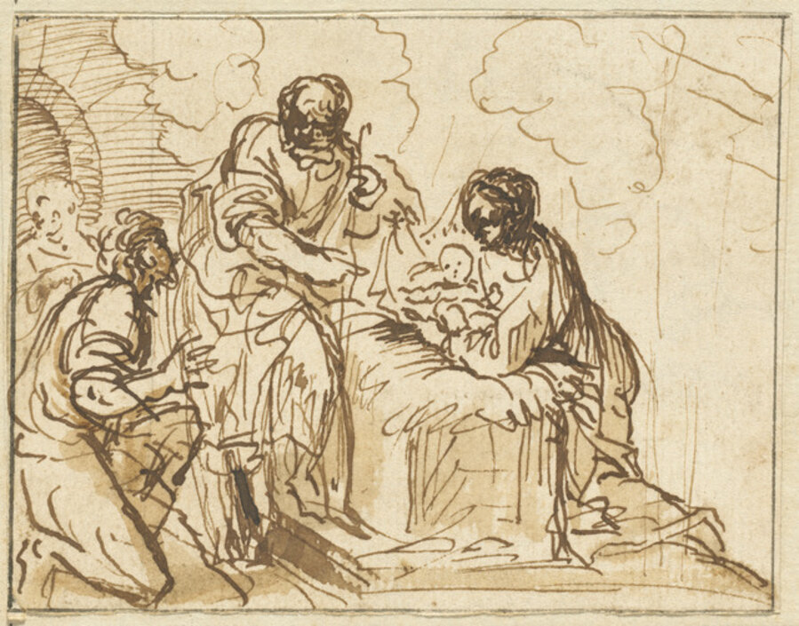 The Adoration of the Christ Child with the Manger