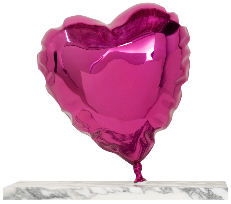 Mr. Brainwash, ‘Balloon Heart - Chrome Pink’, 2020, Sculpture, Painted Polished Bronze on Marble Base, Deodato Arte