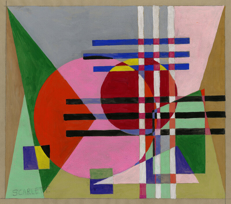 Rolph Scarlett, ‘Untitled, Geometric Abstraction with Circles’, ca. 1940, Painting, Gouche and Graphite on buff wove paper, Keith Sheridan, LLC