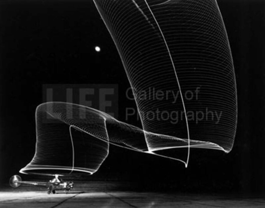 Navy Helicopter or Pattern Made by Helicopter Wing Lights