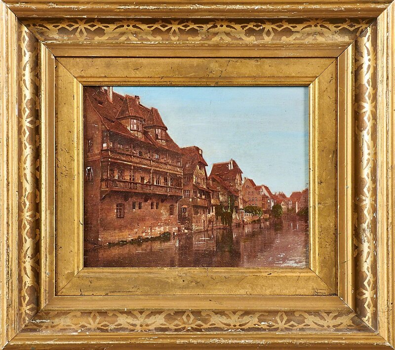 Charles Caryl Coleman, ‘Houses Along the Canal’, Painting, Oil on canvas (framed), Rago/Wright/LAMA/Toomey & Co.