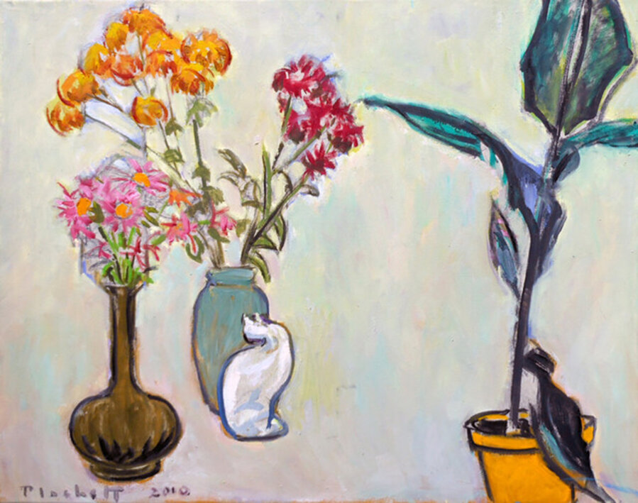 Flowers & Plant in Yellow Pot
