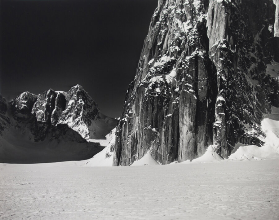 Base of Mount Dickey, from ESE, with Larry Mohler's Helicopter a Mile Away