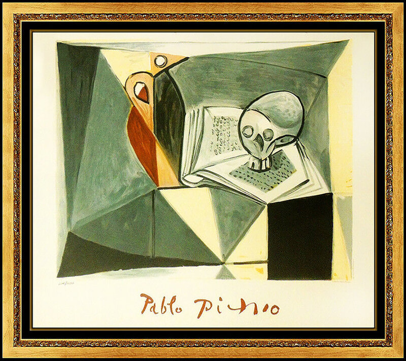 Pablo Picasso, ‘Tete de Mort et Livre’, 1982, Reproduction, Color Lithograph, Original Art Broker