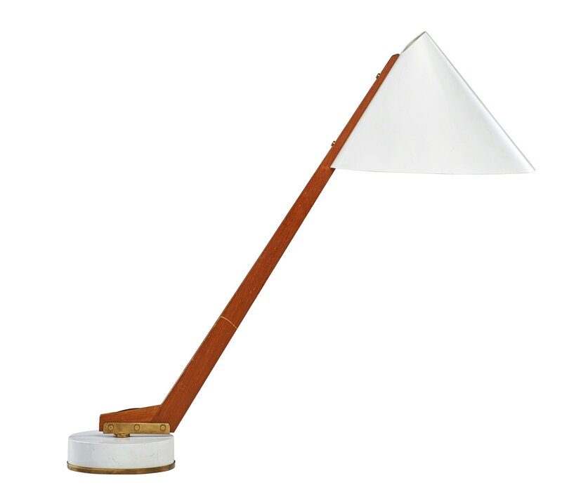 Hans-Agne Jakobsson, ‘Pivoting table lamp’, 1960s, Design/Decorative Art, Teak, enameled metal, brass, single socket, Rago/Wright/LAMA/Toomey & Co.