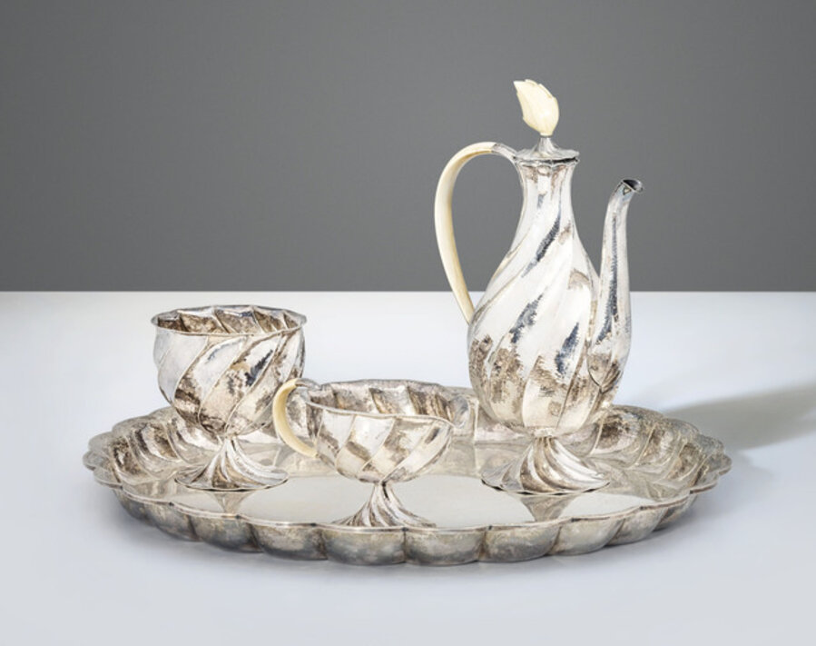 An important coffee service and tray