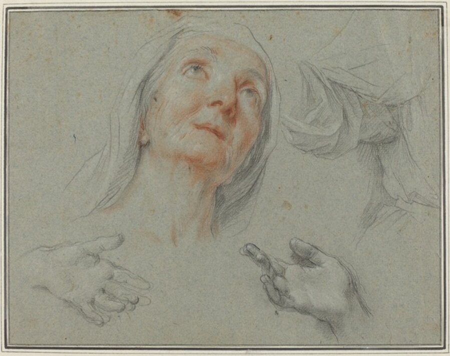 Studies for Saint Anne in "Education of the Virgin"