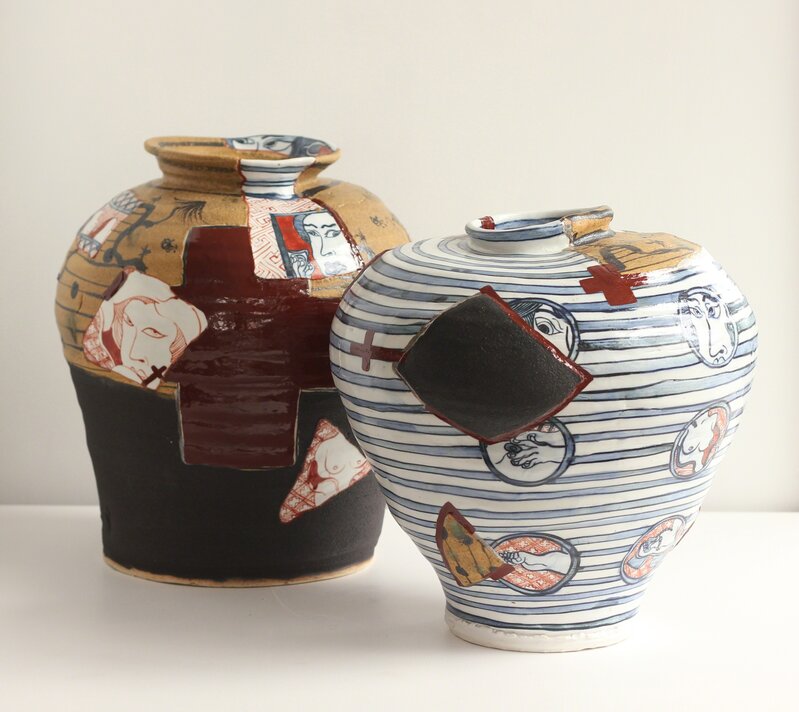Aaron Scythe, ‘Yobitsugi Style Vases #1 and #2’, 2018, Design/Decorative Art, Porcelain and Stoneware, Masterworks Gallery