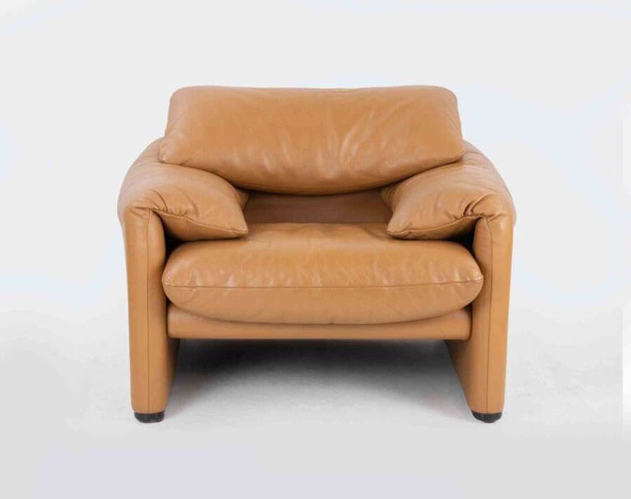 Maralunga Camel Leather Armchair