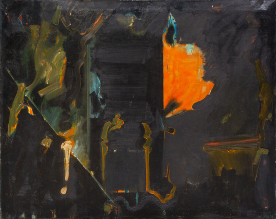 Untitled (Orange and Black Abstract)