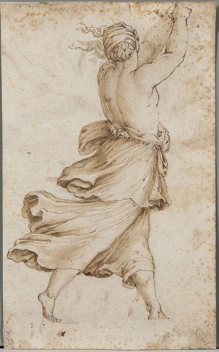 Italian School, 16th/17th Century, ‘Striding Half-nude Female Figure Seen from Behind’