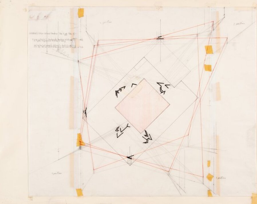 Untitled-Installation Drawing (Wright State University, Dayton, Ohio, B-Above Floor Level-Outside)