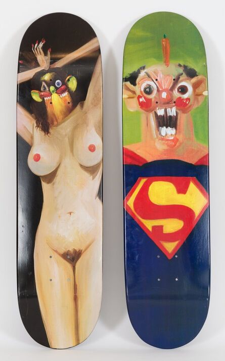 George Condo, ‘Girl and Superman (two works)’, 2010