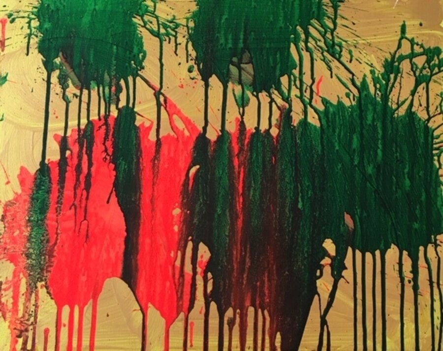 Red and Green on Gold