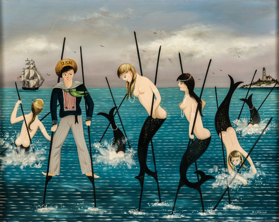 Sailor and Mermaids on Stilts