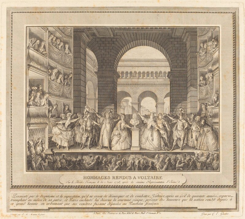 Charles-Etienne Gaucher after Jean-Michel Moreau, ‘Couronnement de Voltaire (The Crowning of Voltaire)’, 1782, Print, Etching and engraving, National Gallery of Art, Washington, D.C.