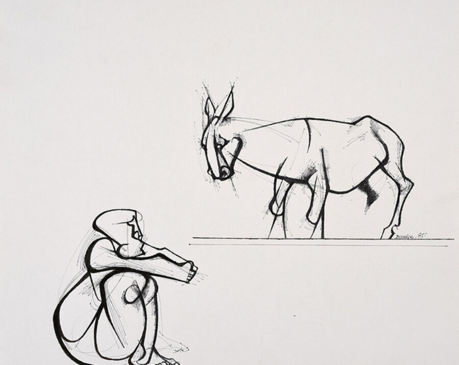 Man and Donkey