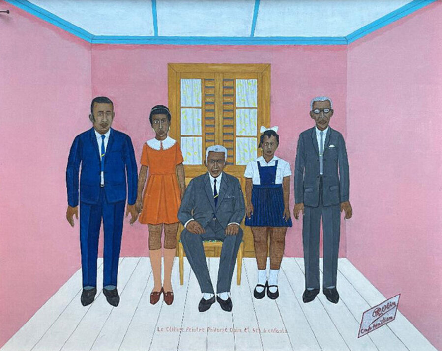 Le Celebre Peintre Philome Obin & Ses Enfants/ The Famous Painter Philome Obin & His Children