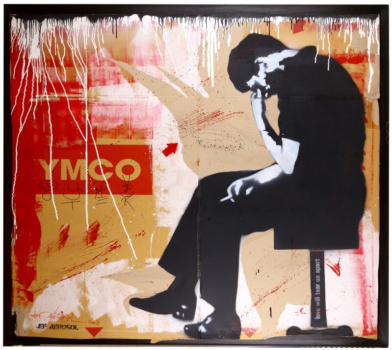 Jef Aérosol, ‘You Must Come Over (Ian Curtis)’, 2008, Mixed Media, Mixed Media On Cardboard, Chiswick Auctions