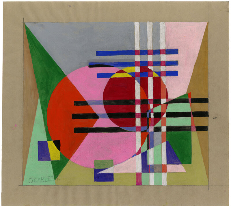 Rolph Scarlett, ‘Untitled, Geometric Abstraction with Circles’, ca. 1940, Painting, Gouche and Graphite on buff wove paper, Keith Sheridan, LLC
