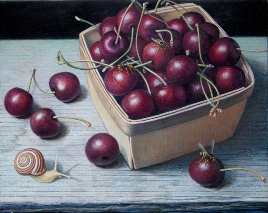 Bing Cherries in a Pint Basket