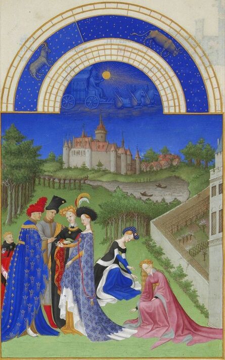 Limbourg Brothers, ‘April, miniature from the Très Riches Heures’, ca. 1411-1416