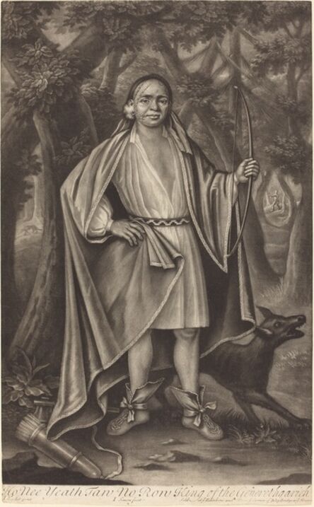 John Simon after John Verelst, ‘Ho Nee Yeath Taw No Row, King of the Generethgarick’, after 1710