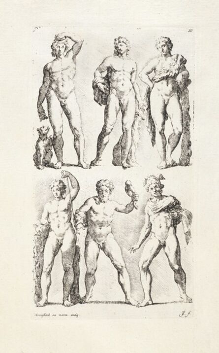 Maerten van Heemskerck, ‘[Six male statues]’, 1731-1741