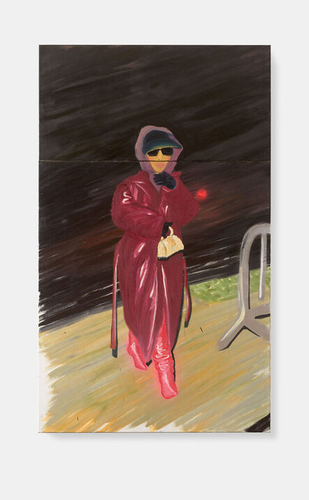Ruby Dickson, ‘Kim Kardashian bundles her pink outfit in a leather coat after her 'Saturday Night Live' rehearsal. Kim hides under a ballcap and the hood of her coat heading into her hotel.’’, 2024