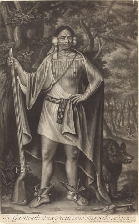 John Simon after John Verelst, ‘Sa Ga Yeath Qua Pieth Tow, King of the Maquas’, after 1710